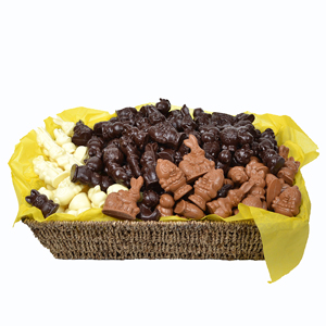 reuze mand met paaschocolade